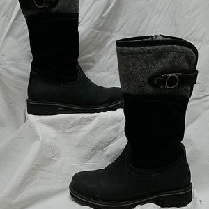 Bos & co size 39 boots black suede grey felt EUC